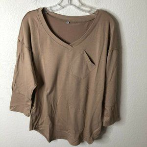 Cordat Women's Casual V Neck Batwing Sleeve